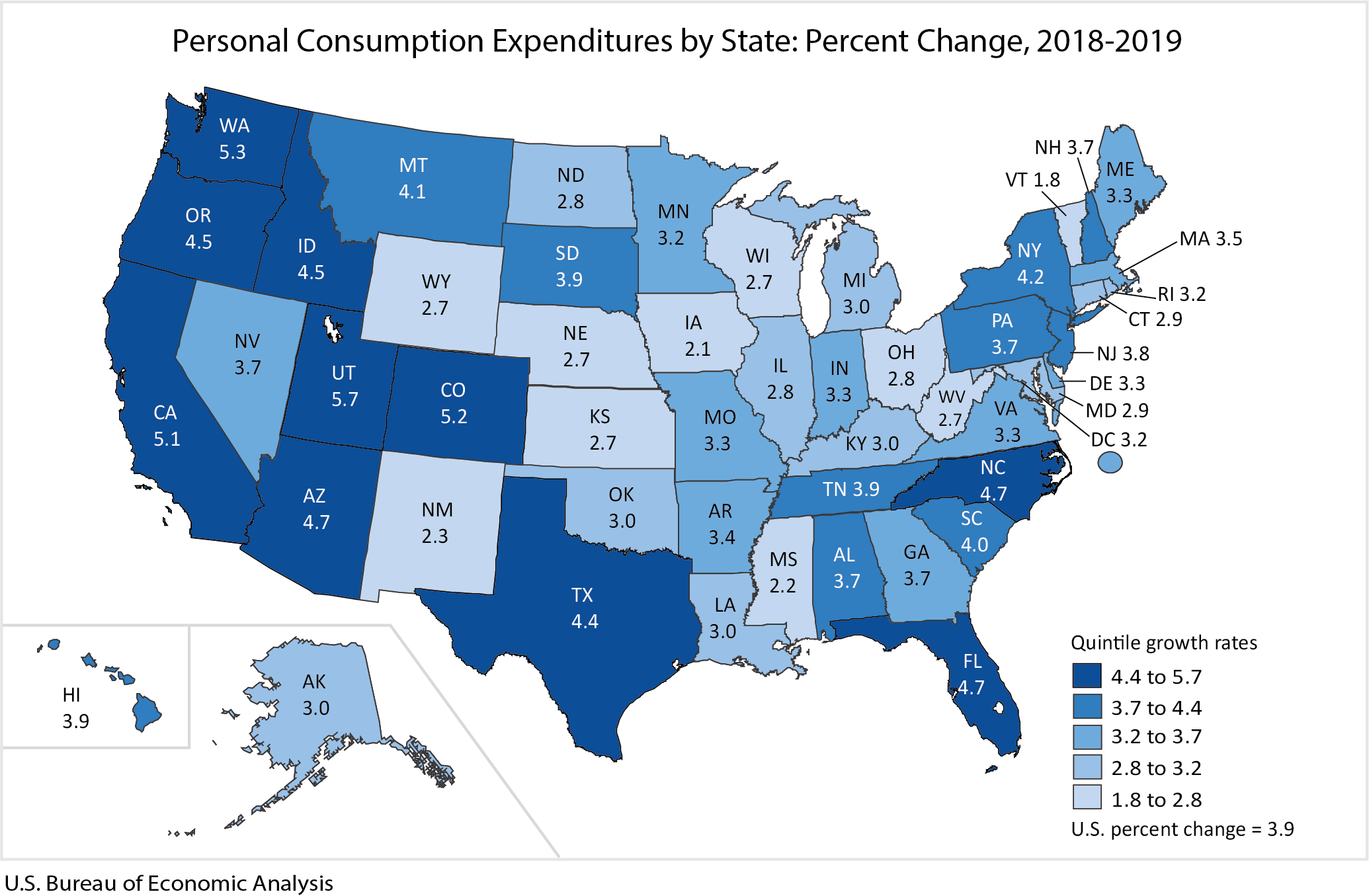 Personal Consumption Expenditures By State 2019 U S Bureau Of 