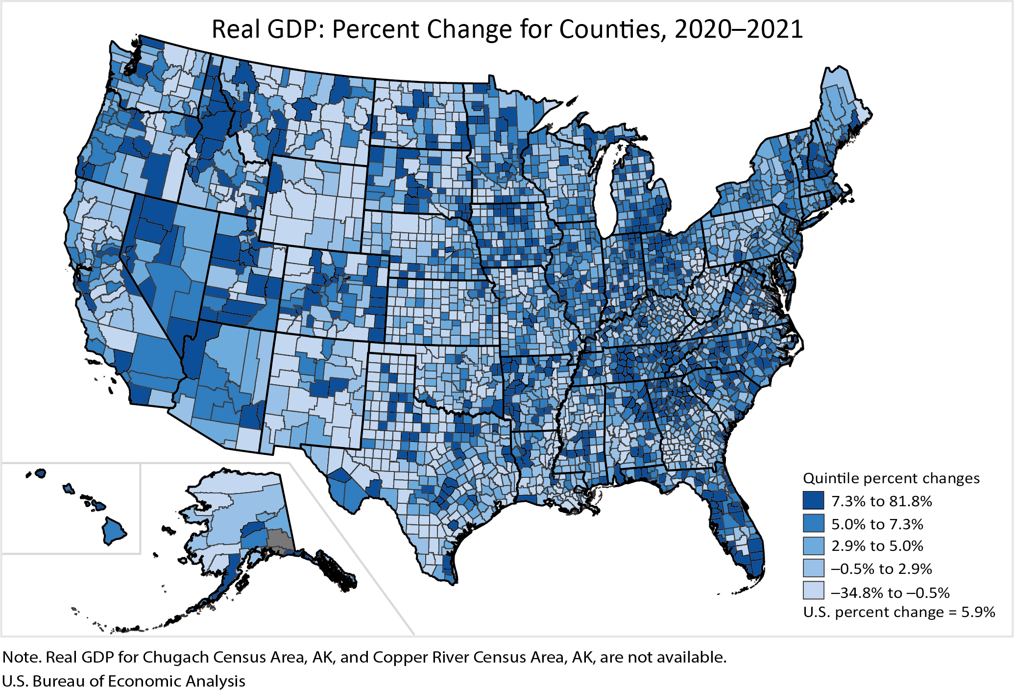 Gross Domestic Product By County 2021 U S Bureau Of Economic 