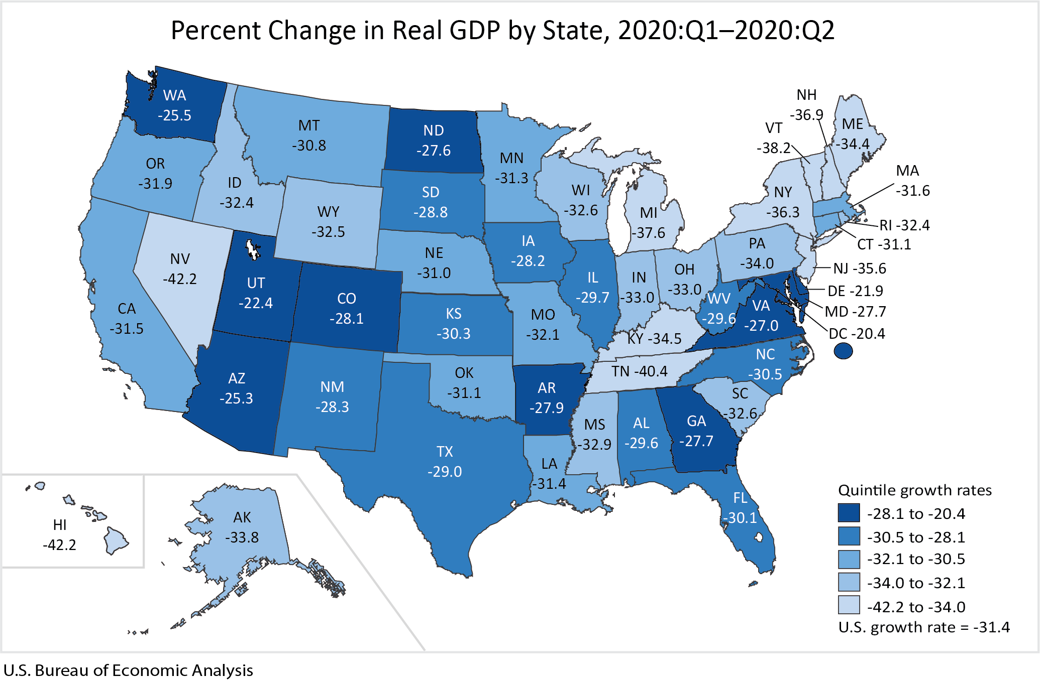 GDP By State U S Bureau Of Economic Analysis BEA 