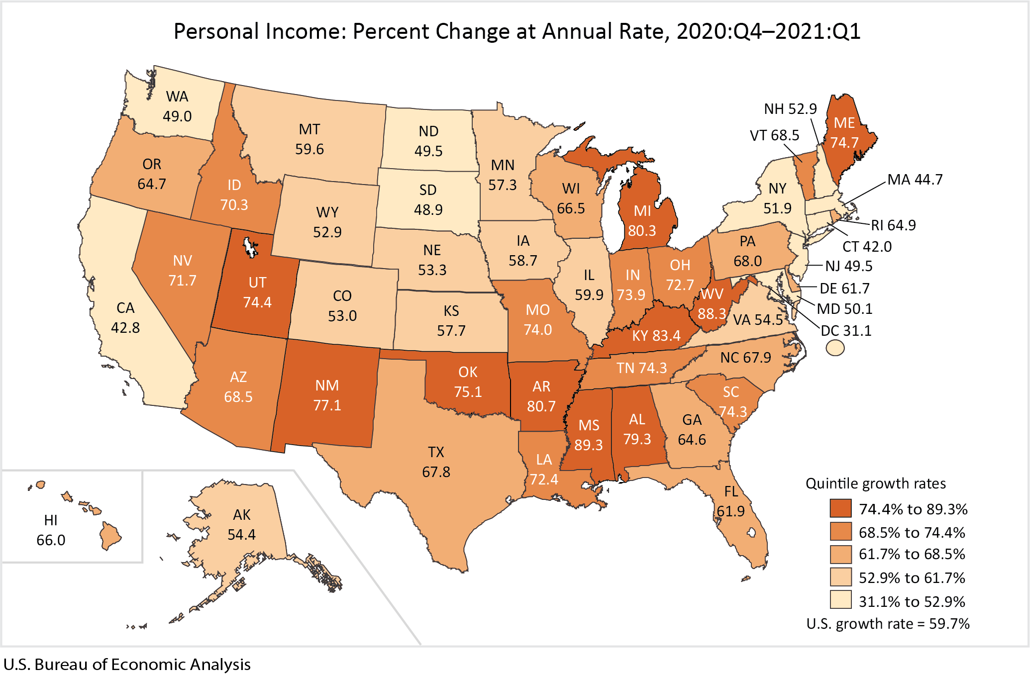 Personal Income By State U S Bureau Of Economic Analysis BEA 